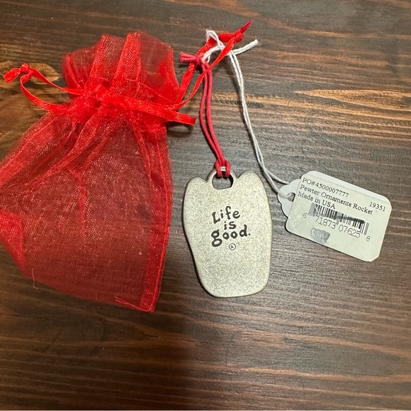 Life Is Good By Design Styles Christmas Holiday Pewter Ornament Rocket - Picture 2 of 2